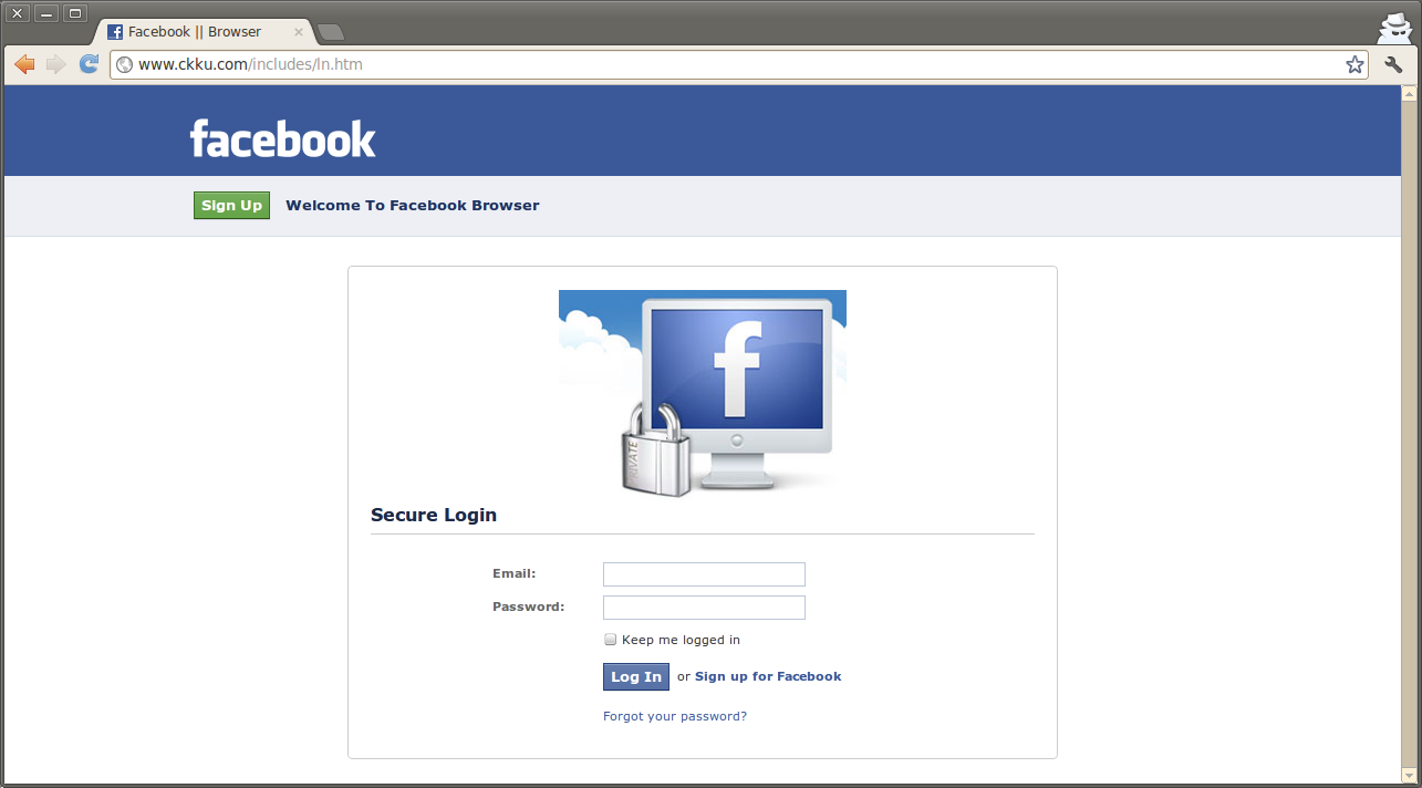 facebook phishing.